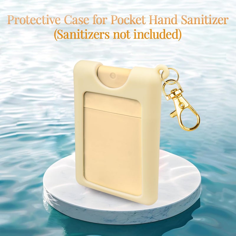 VANEST Silicone Case Compatible with Noshinku Pocket Hand Sanitizer, Protective Case with Keychain for Refillable Travel Size, Hand Sanitizer Spray Accessory (Yellow) - Image 2